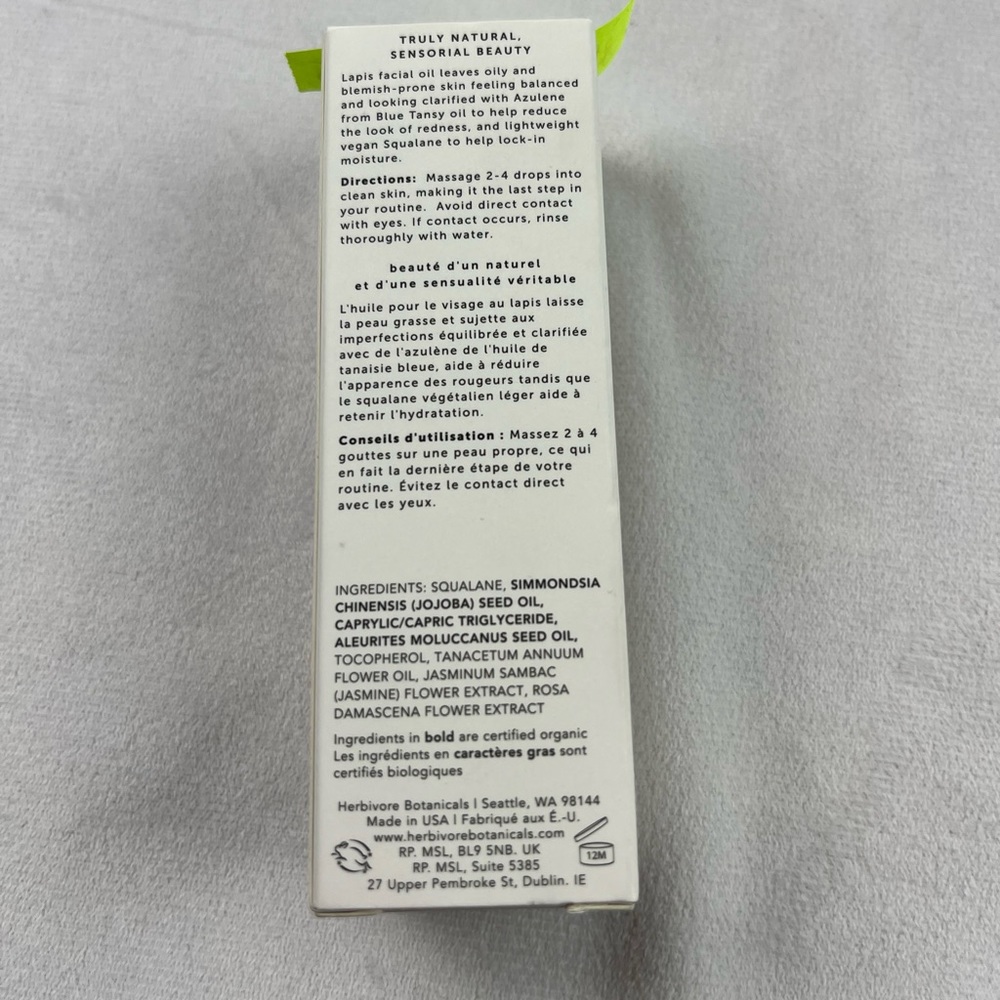 NIB herbivore Lapis Blue tansy + squalane balancing Face oil 50ML - Picture 4 of 6